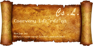 Cserveny Lóránt névjegykártya