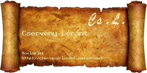 Cserveny Lóránt névjegykártya