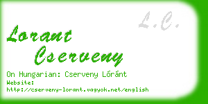lorant cserveny business card