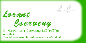 lorant cserveny business card